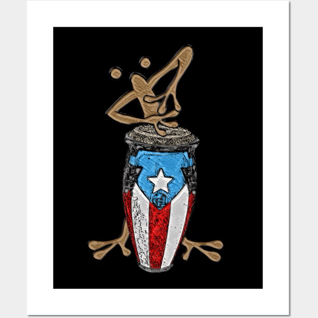 Conga Coqui Taino Boricua Wall Art by SoLunAgua